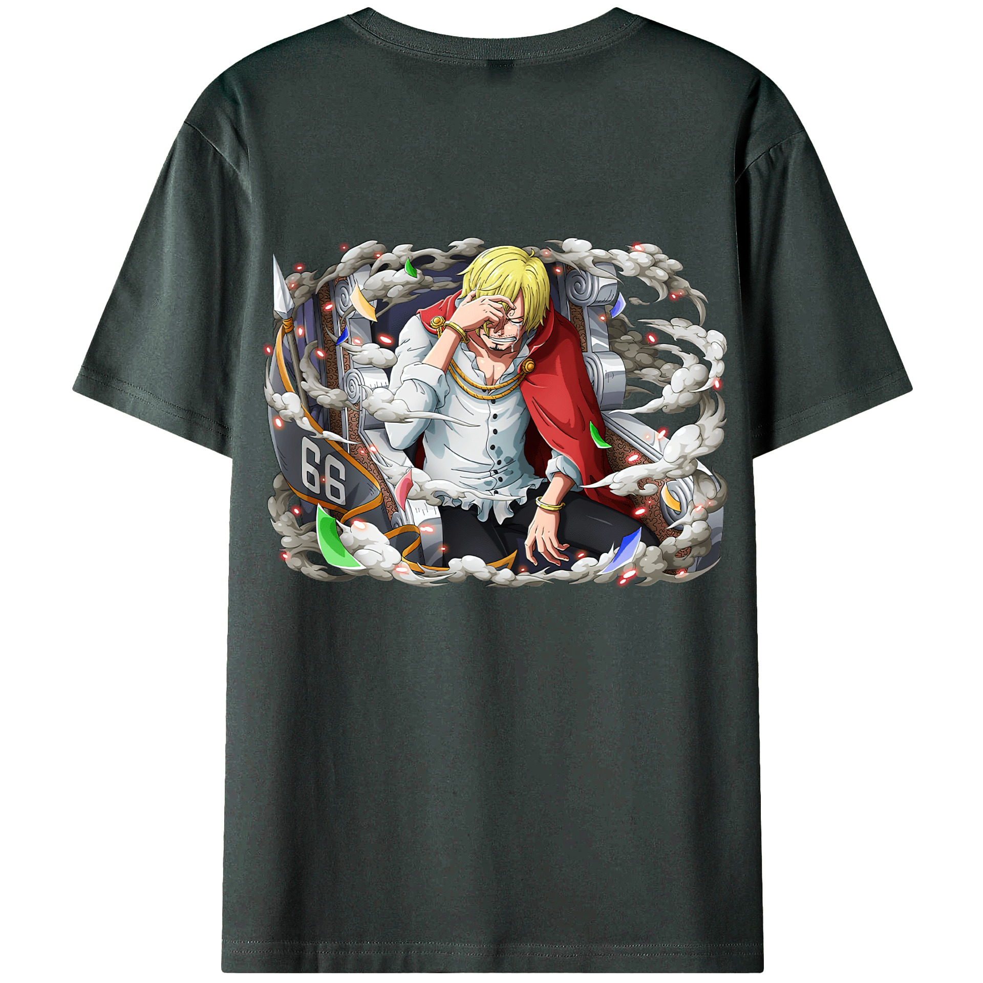 （画像用） ワンピース サンジ ONE PIECE Sanji 綿100％ メンズ半袖Tシャツ（バックプリント） 通気性